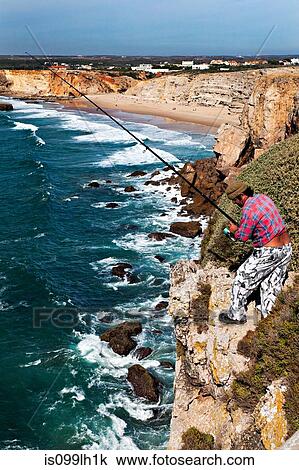 Cliff top fishing, fortaleza, sagres, portugal View Large Photo Image Stock Image - Cliff top fishing, fortaleza, sagres, portugal. Fotosearch