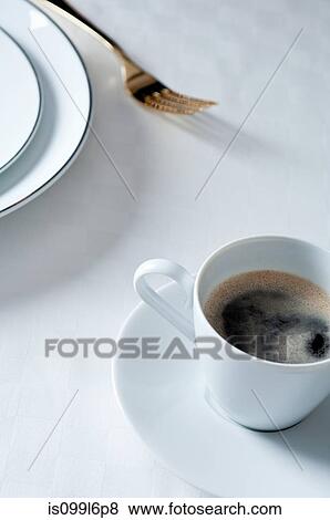 Coffee on restaurant table View Large Photo Image Stock Photo - Coffee on restaurant table. Fotosearch