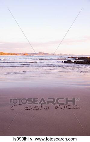 Costa Rica written in sand, Playa Grande, Santa Cruz, Costa Rica View Large Photo Image Stock Photo - Costa Rica written in sand, Playa Grande, Santa Cruz, Costa Rica. Fotosearch