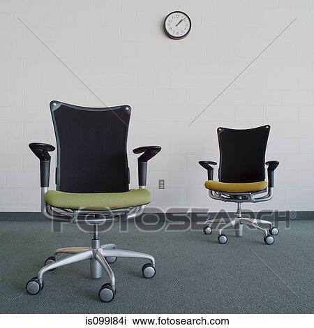 Empty office chairs in office View Large Photo Image Stock Image - Empty office chairs in office. Fotosearch