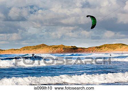 Kite boarder, doughmore beach, doonbeg, county clare, ireland View Large Photo Image Stock Image - Kite boarder, doughmore beach, doonbeg, county clare, ireland. Fotosearch