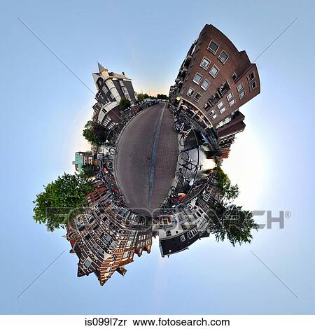 Lijnbaansgracht canal, Amsterdam, little planet effect View Large Photo Image Stock Photography - Lijnbaansgracht canal, Amsterdam, little planet effect. Fotosearch