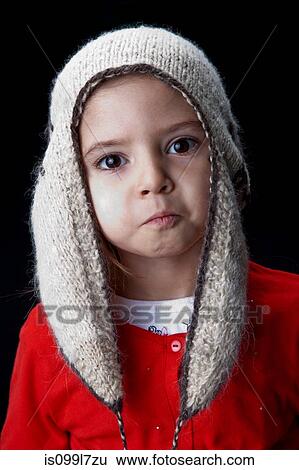 Little girl wearing a woollen hat View Large Photo Image Stock Photograph - Little girl wearing a woollen hat. Fotosearch