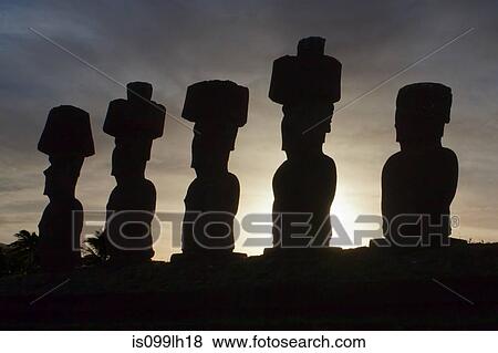Moai statues, ahu nau nau, easter island, polynesia View Large Photo Image Stock Photo - Moai statues, ahu nau nau, easter island, polynesia. Fotosearch
