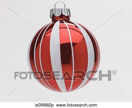 Red and white Christmas bauble, studio shot View Large Photo Image Stock Photography - Red and white Christmas bauble, studio shot. Fotosearch