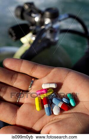 Stock Image - Scuba Contraindicative to Pills. Fotosearch