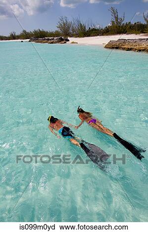 Stock Image - Snorkeling in the Atlantic Ocean. Fotosearch