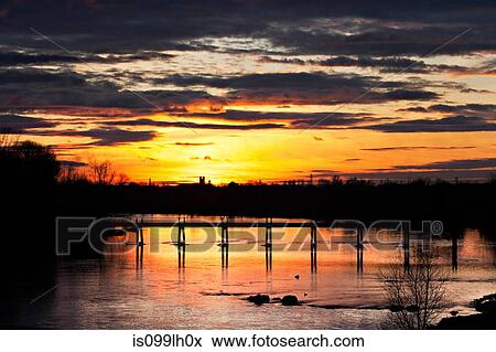 Sunset over river shannon, limerick, munster, ireland View Large Photo Image Stock Photo - Sunset over river shannon, limerick, munster, ireland. Fotosearch