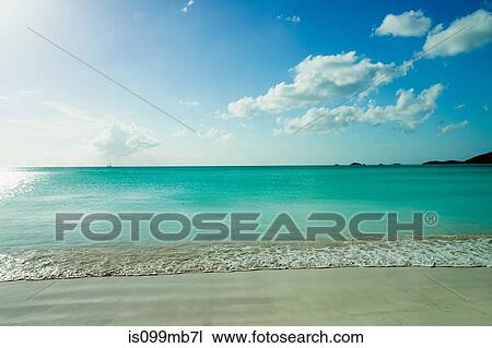 Tranquil scene of beach and sea, Antigua View Large Photo Image Stock Image - Tranquil scene of beach and sea, Antigua. Fotosearch