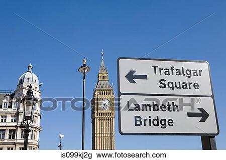 Big Ben and road sign, London, UK View Large Photo Image Stock Image - Big Ben and road sign, London, UK. Fotosearch