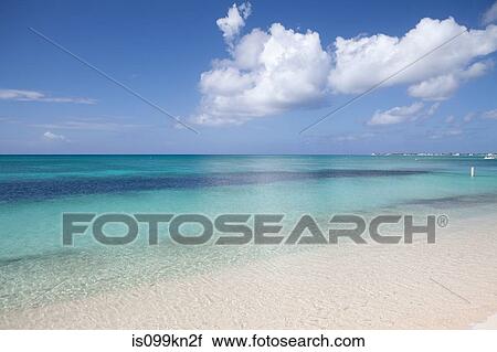Stock Image - Clear waters of Caribbean Sea, Grand Cayman, Cayman Islands. Fotosearch