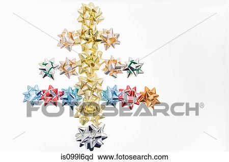 Gift bows in christmas tree shape View Large Photo Image Stock Image - Gift bows in christmas tree shape. Fotosearch