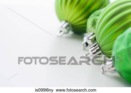 Green christmas baubles View Large Photo Image Stock Photo - Green christmas baubles. Fotosearch