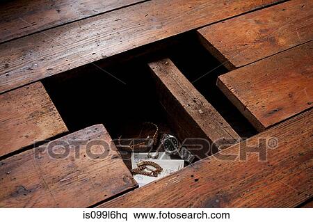 Money and jewellery under floorboards View Large Photo Image Stock Photography - Money and jewellery under floorboards. Fotosearch