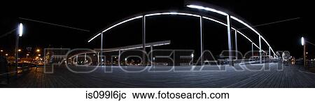 Panorama of Rambla del Mar at night, Barcelona, Spain View Large Photo Image Stock Image - Panorama of Rambla del Mar at night, Barcelona, Spain. Fotosearch