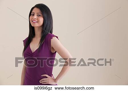 Stock Photo - Portrait of a young woman. Fotosearch