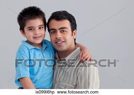 Stock Photography - Portrait of father and son. Fotosearch