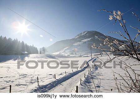 Snow covered landscape, Kirchberg, Tirol, Austria View Large Photo Image Stock Photo - Snow covered landscape, Kirchberg, Tirol, Austria. Fotosearch