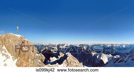 View from Mount Zugspitze in a south-easterly direction, Germany and Austria View Large Photo Image Stock Image - View from Mount Zugspitze in a south-easterly direction, Germany and Austria. Fotosearch