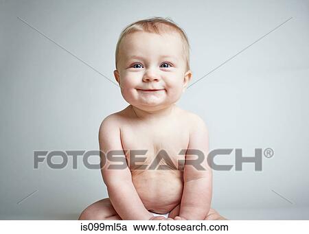 Stock Image - Baby boy smiling. Fotosearch