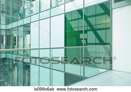 Stock Image - Balcony in empty office block. Fotosearch