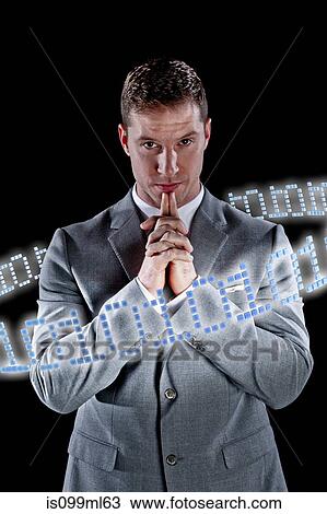 Businessman surrounded by ring of binary code View Large Photo Image Stock Image - Businessman surrounded by ring of binary code. Fotosearch