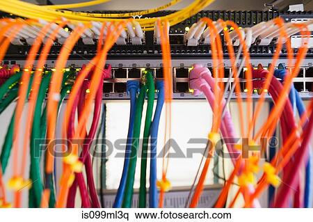 Stock Photography - Cables in server room. Fotosearch