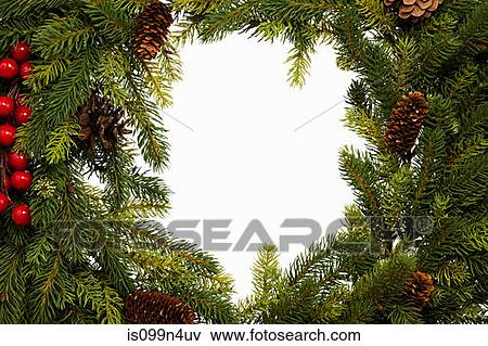 Christmas wreath, studio shot View Large Photo Image Stock Photo - Christmas wreath, studio shot. Fotosearch
