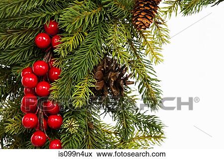 Stock Photo - Christmas wreath, studio shot. Fotosearch