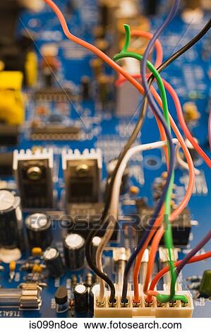 Close up of electical wires and circuit board View Large Photo Image Stock Image - Close up of electical wires and circuit board. Fotosearch