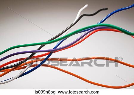 Close up of electrical wires against white background View Large Photo Image Stock Image - Close up of electrical wires against white background. Fotosearch