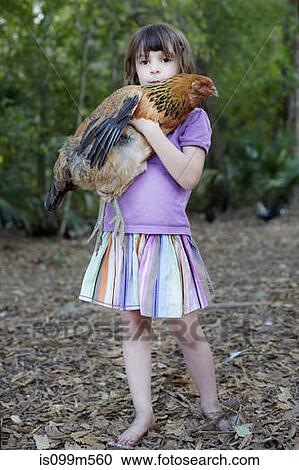 Girl holding hen View Large Photo Image Stock Image - Girl holding hen. Fotosearch