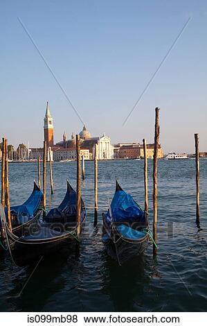 Stock Photo - Gondolas and church of san giorgio maggiore, venice, italy. Fotosearch