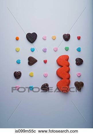 Stock Image - Heart shaped candy. Fotosearch