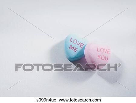 Picture - Heart shaped candy, studio shot. Fotosearch