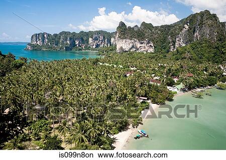 High angle view of Krabi Island, Thailand View Large Photo Image Picture - High angle view of Krabi Island, Thailand. Fotosearch