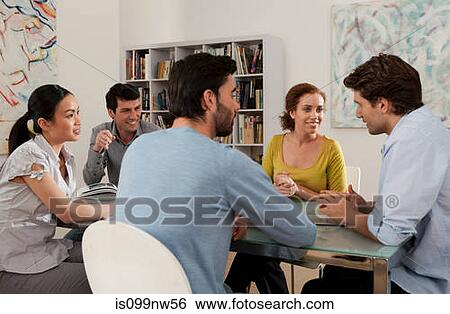 Men and women in discussion in gallery View Large Photo Image Stock Photograph - Men and women in discussion in gallery. Fotosearch