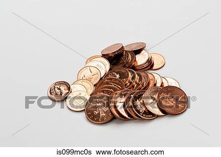 Stock Photograph - Pile of british coins. Fotosearch