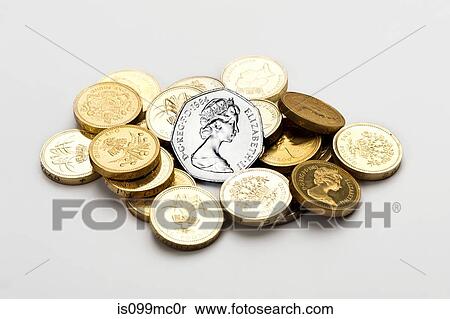 Stock Photography - Pile of british coins. Fotosearch