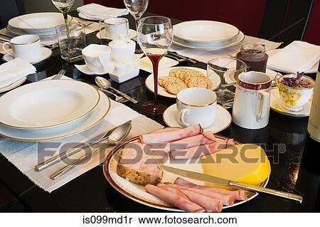 Stock Photography - Place setting at dinner table. Fotosearch