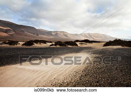 Sand and landscape of Famara beach, Canary Islands, Spain View Large Photo Image Stock Image - Sand and landscape of Famara beach, Canary Islands, Spain. Fotosearch