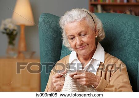 Senior woman knitting View Large Photo Image Stock Photography - Senior woman knitting. Fotosearch