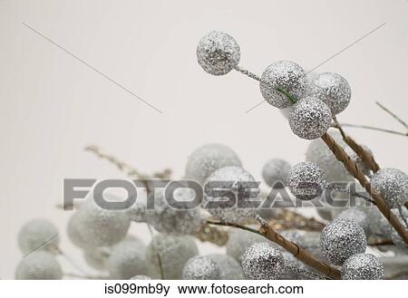 Silver christmas decorations View Large Photo Image Stock Photo - Silver christmas decorations. Fotosearch