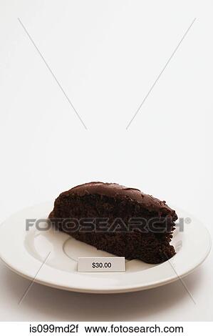Slice of chocolate cake with 30 dollar price tag View Large Photo Image Stock Image - Slice of chocolate cake with 30 dollar price tag. Fotosearch