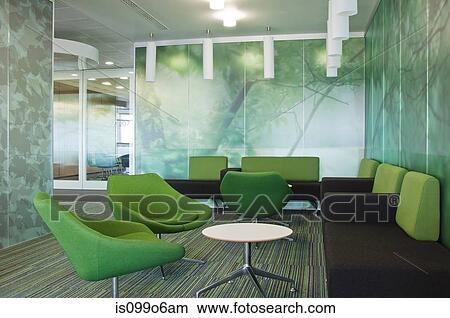 Picture - Sofas and chairs in empty office block. Fotosearch