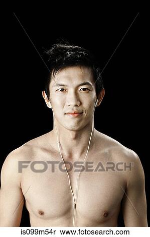 Swimmer wearing ear phones, portrait View Large Photo Image Stock Photography - Swimmer wearing ear phones, portrait. Fotosearch