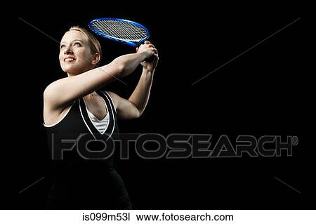 Tennis player holding tennis racket View Large Photo Image Stock Image - Tennis player holding tennis racket. Fotosearch