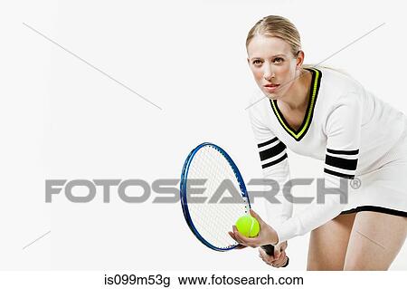Tennis player serving ball View Large Photo Image Stock Image - Tennis player serving ball. Fotosearch