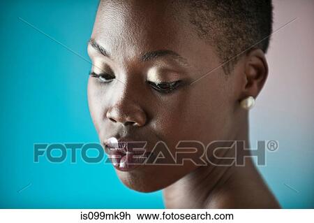 Stock Image - Young woman, portrait. Fotosearch