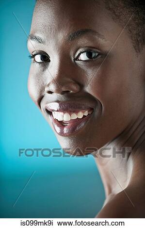 Stock Image - Young woman, portrait. Fotosearch